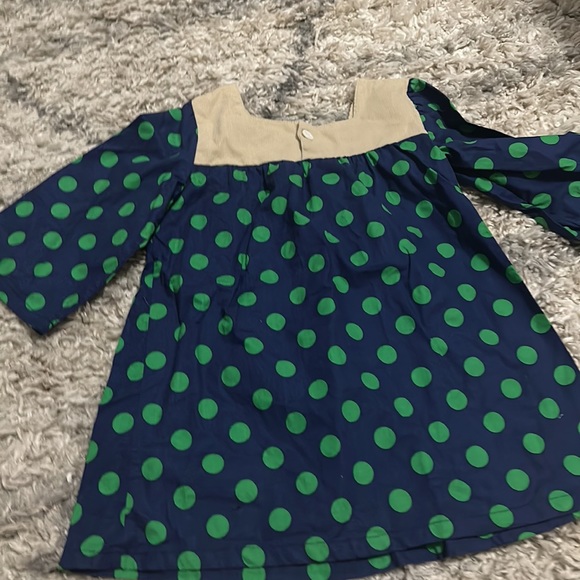Haley and the Hound Polka DOT Tunic Top Dress 3T Girls Kids Blue Green - Picture 4 of 4